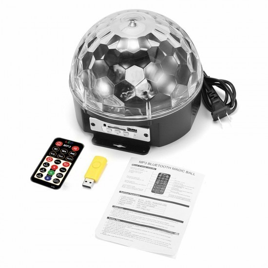 9 Color LED Voice Control With Remote Control MP3 Crystal Ball Flashlightts Stage Sprinkle Lights