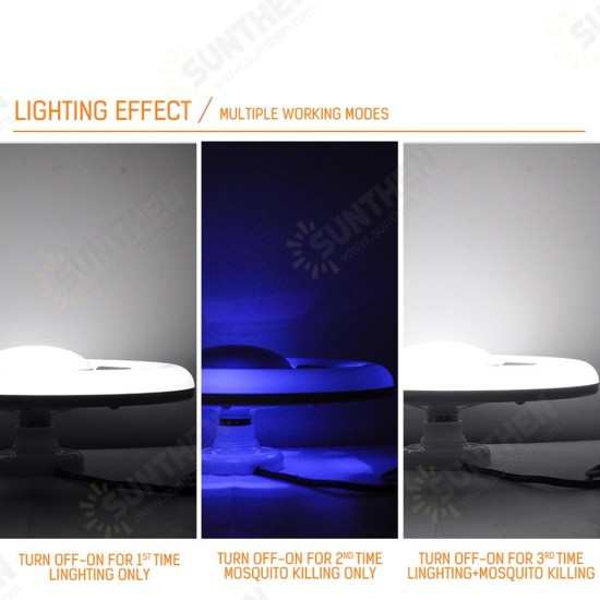 AC100-265V 6500K E27 UFO Mosquito Killer Lamp LED Light Bulb Repellent UV Lamp for Home Garden Bedroom AC100-265V 6500K E27 UFO Mosquito Killer Lamp LED Light Bulb Repellent UV Lamp for Home Garden Bedroom