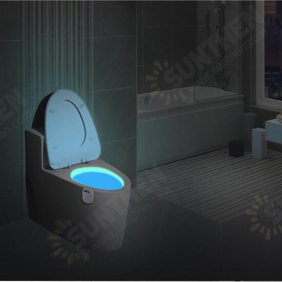 Anion Smart PIR Motion Sensor Toilet LED Night Lamp Air Clean Colorful Battery Power Bathroom Light