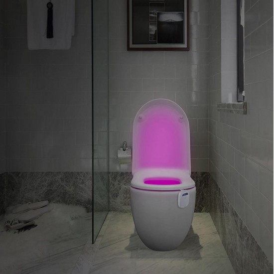 Anion Smart PIR Motion Sensor Toilet LED Night Lamp Air Clean Colorful Battery Power Bathroom Light
