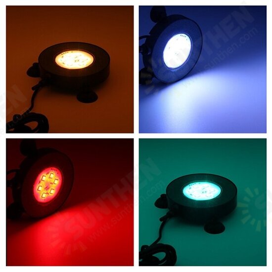 Aquarium Fish Tank RGB 6 LED Bubble Light Underwater Remote Controller