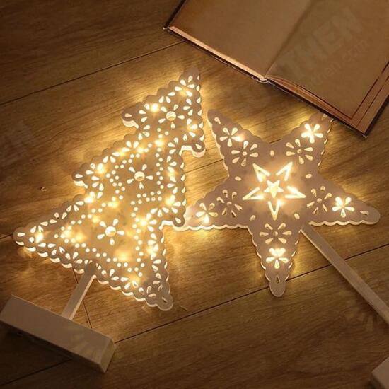 Battery Powered Star Christmas Tree Heart LED Night Light Table Lamp Home Decoration