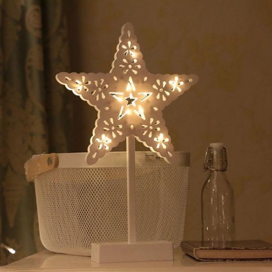 Battery Powered Star Christmas Tree Heart LED Night Light Table Lamp Home Decoration