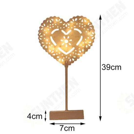 Battery Powered Star Christmas Tree Heart LED Night Light Table Lamp Home Decoration