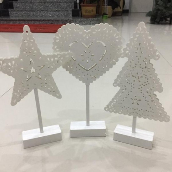 Battery Powered Star Christmas Tree Heart LED Night Light Table Lamp Home Decoration