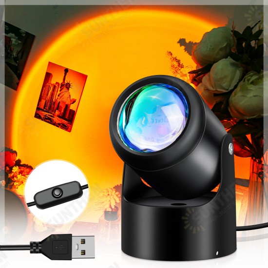 180° Rotation Sunset Projection LED Light Sunset Decor Photographic USB Night Light for Bedroom Living Room Home Party