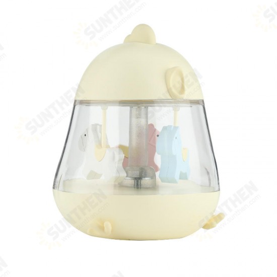 Carousel Music Box 7 Color Change Cartoon Carousel Music Night Light Clockwork Touch Chick Music Case Kid Gift Home Decor