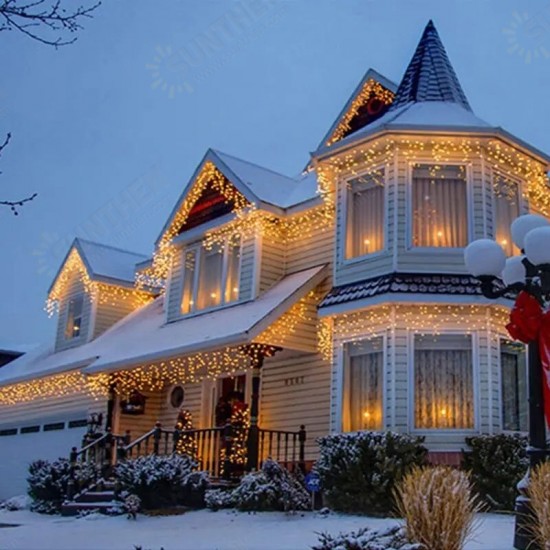 Christmas 4M 96 LED Indoor Outdoor String Lights 220V Curtain Icicle Drop LED Party Garden Stage Decorative Light - 220V EU Plug Christmas 4M 96 LED Indoor Outdoor String Lights 220V Curtain Icicle Drop LED Party Garden Stage Decorative Light - 220V EU Plug
