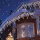 Christmas 4M 96 LED Indoor Outdoor String Lights 220V Curtain Icicle Drop LED Party Garden Stage Decorative Light - 220V EU Plug