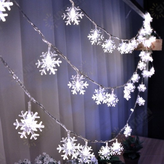 Christmas Snowflake LED Flashlight String Festival Wedding Decoration Waterproof Battery Powered