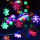 Christmas Snowflake LED Flashlight String Festival Wedding Decoration Waterproof Battery Powered