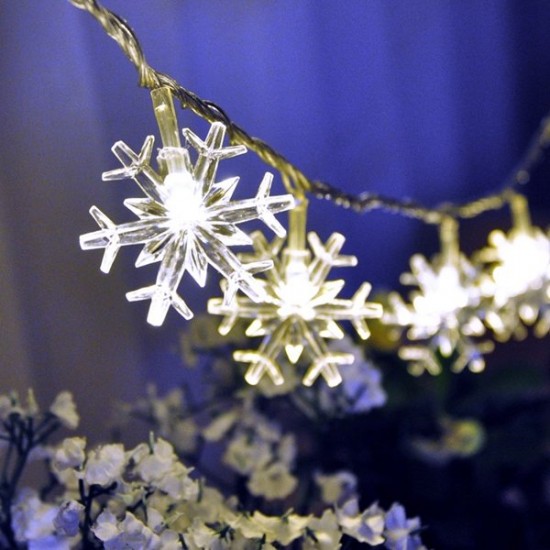 Christmas Snowflake LED Flashlight String Festival Wedding Decoration Waterproof Battery Powered