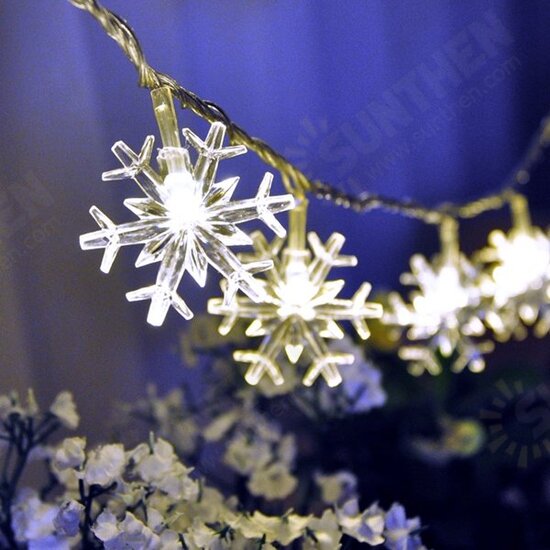 Christmas Snowflake LED Flashlight String Festival Wedding Decoration Waterproof Battery Powered