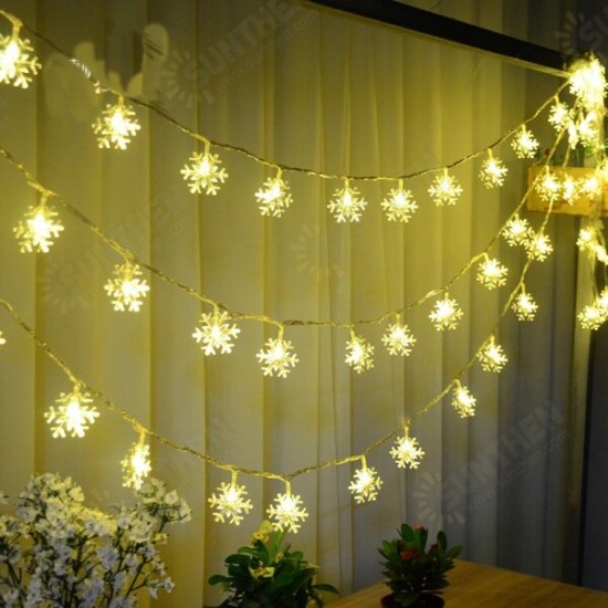 Christmas Snowflake LED Flashlight String Festival Wedding Decoration Waterproof Battery Powered