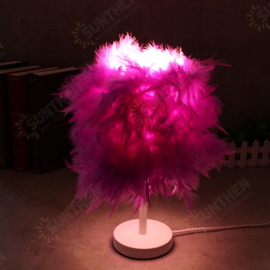 Colorful Feather Shade Table Lamp Bedside Desk Lamp Night Light Home Decor Gifts Colorful Feather Shade Table Lamp Bedside Desk Lamp Night Light Home Decor Gifts