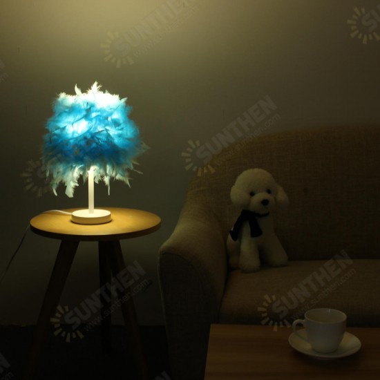 Colorful Feather Shade Table Lamp Bedside Desk Lamp Night Light Home Decor Gifts Colorful Feather Shade Table Lamp Bedside Desk Lamp Night Light Home Decor Gifts