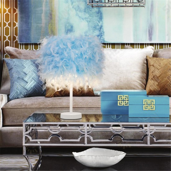Colorful Feather Shade Table Lamp Bedside Desk Lamp Night Light Home Decor Gifts Colorful Feather Shade Table Lamp Bedside Desk Lamp Night Light Home Decor Gifts