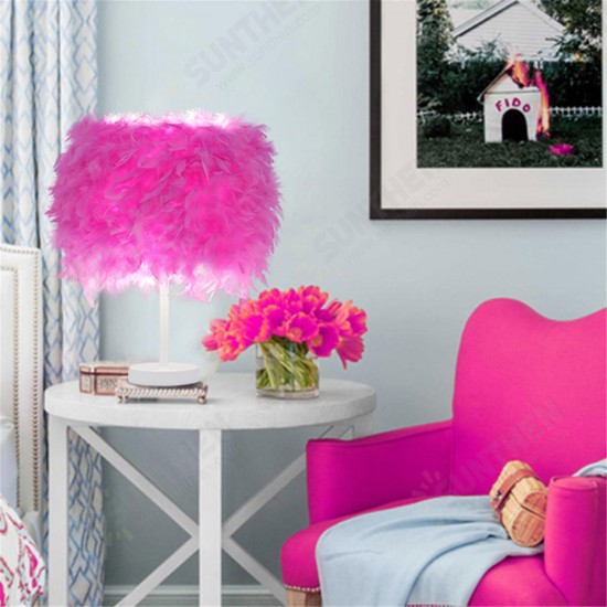 Colorful Feather Shade Table Lamp Bedside Desk Lamp Night Light Home Decor Gifts Colorful Feather Shade Table Lamp Bedside Desk Lamp Night Light Home Decor Gifts
