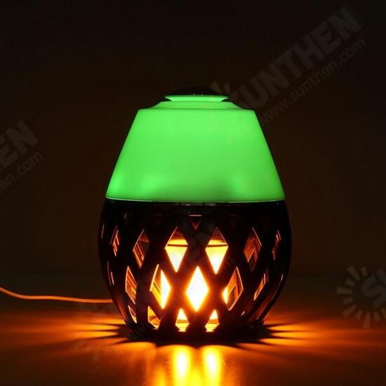 Colorful LED Torch Flame Flicker Night Light Humidifier Aroma Oil Diffuser Air Purifier