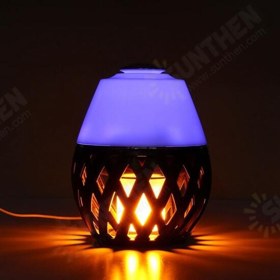 Colorful LED Torch Flame Flicker Night Light Humidifier Aroma Oil Diffuser Air Purifier