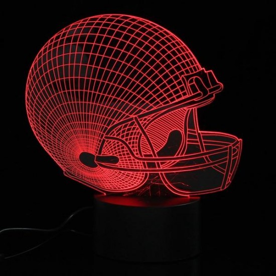 Colorful Rugby Hat 3D Touch Control USB LED Desk Table Light Night Lamp