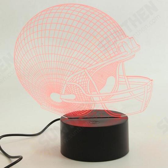 Colorful Rugby Hat 3D Touch Control USB LED Desk Table Light Night Lamp