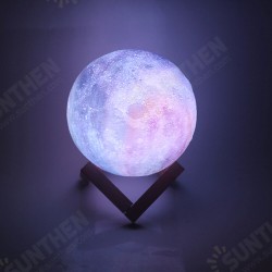 3D D15cm 16 Colors 3D Printing Moon Lamp LED Night Light with Remote Control and Wood Bracket for Home Bedroom Decor 3D D15cm 16 Colors 3D Printing Moon Lamp LED Night Light with Remote Control and Wood Bracket for Home Bedroom Decor
