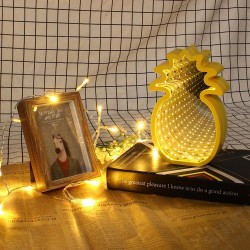 Creative Cute Pineapple Mirror Lamp LED Tunnel Night Light for Kid Atmosphere Light White/Warm White Creative Cute Pineapple Mirror Lamp LED Tunnel Night Light for Kid Atmosphere Light White/Warm White