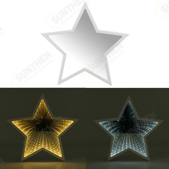 Creative Cute Star Mirror Lamp LED Tunnel Night Light for Kid Gift Atmosphere Light White/Warm White Creative Cute Star Mirror Lamp LED Tunnel Night Light for Kid Gift Atmosphere Light White/Warm White
