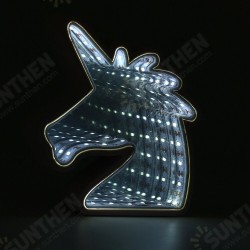 Creative Cute Unicorn Mirror Lamp LED Tunnel Night Light for Kid Atmosphere Light White/Warm White Creative Cute Unicorn Mirror Lamp LED Tunnel Night Light for Kid Atmosphere Light White/Warm White
