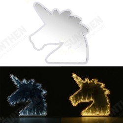 Creative Cute Unicorn Mirror Lamp LED Tunnel Night Light for Kid Atmosphere Light White/Warm White Creative Cute Unicorn Mirror Lamp LED Tunnel Night Light for Kid Atmosphere Light White/Warm White