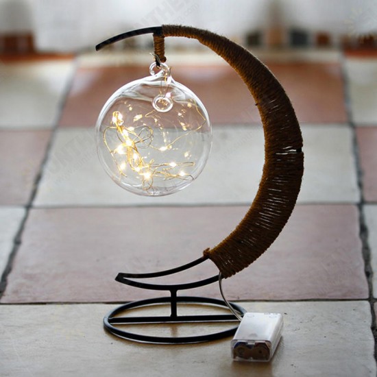 Creative Handmade Hemp Rope Rattan Ball Copper Wire Lamp Glass Apple Modeling Lamp Decor Light