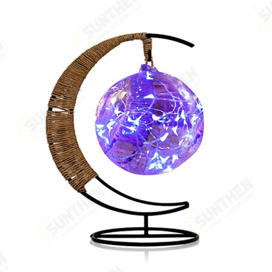 Creative Handmade Hemp Rope Rattan Ball Copper Wire Lamp Glass Apple Modeling Lamp Decor Light