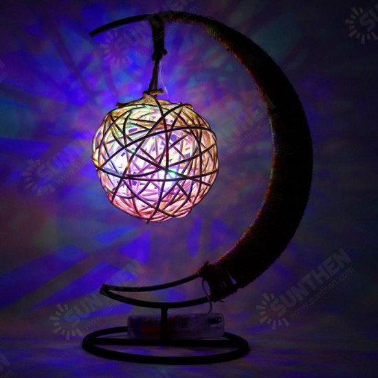 Creative Handmade Hemp Rope Rattan Ball Copper Wire Lamp Glass Apple Modeling Lamp Decor Light