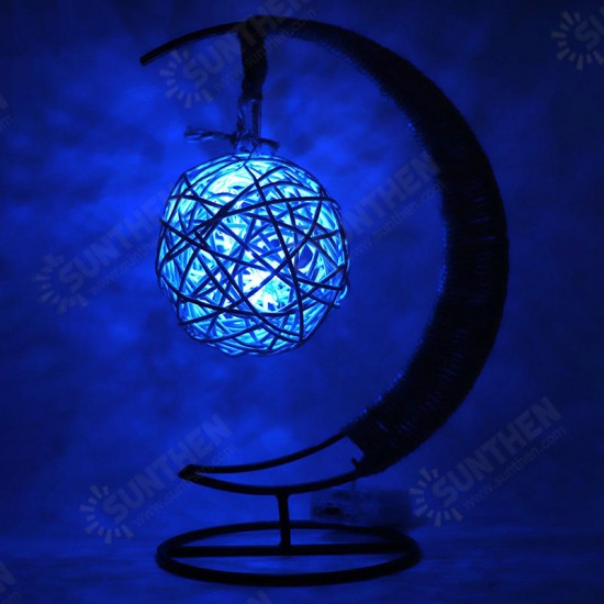 Creative Handmade Hemp Rope Rattan Ball Copper Wire Lamp Glass Apple Modeling Lamp Decor Light