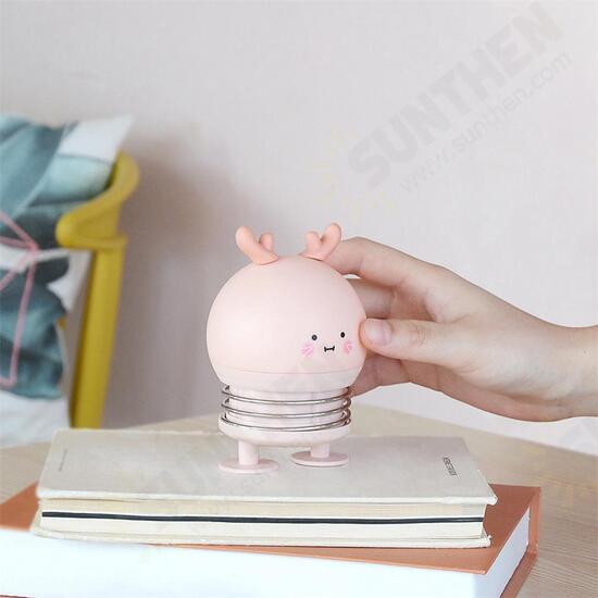 Creative LED Cartoon Spring Switch Rabbit Deer Night Light for Children Toy Pressure Relief Gift Creative LED Cartoon Spring Switch Rabbit Deer Night Light for Children Toy Pressure Relief Gift