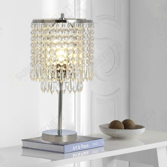 Crystal Table Pendant Lamps Bedroom Modern Wedding Decoration Dimmable Desk Lamp for Bedside Living Room Lighting