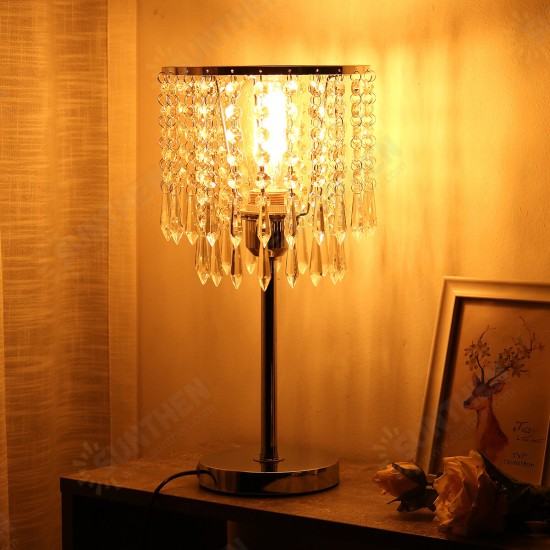 Crystal Table Pendant Lamps Bedroom Modern Wedding Decoration Dimmable Desk Lamp for Bedside Living Room Lighting