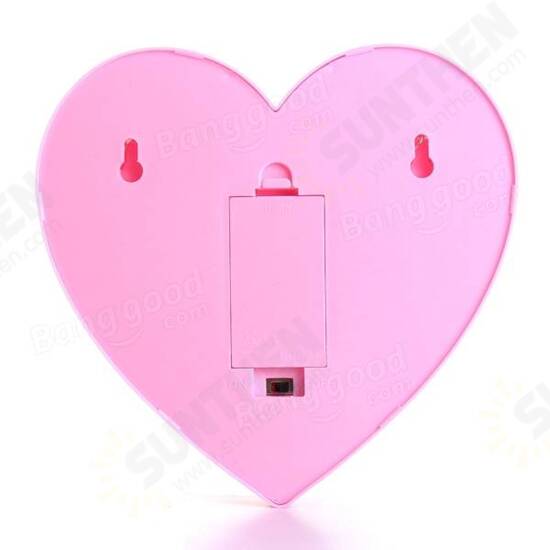 Cute 11 LED Marquee Heart Night Light Battery Lamp Baby Kids Bedroom Home Decor