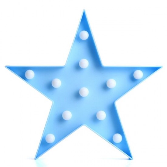 Cute LED Five-Pointed Star Night Light for Baby Kids Bedroom Home Decor