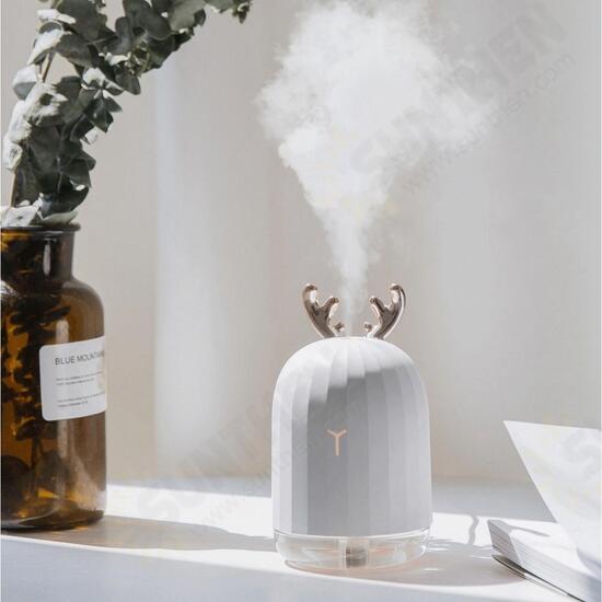 Cute White Deer / Pink Rabbit 220ML Humidifier Air Purifier USB Colorful Light for Home Office Car