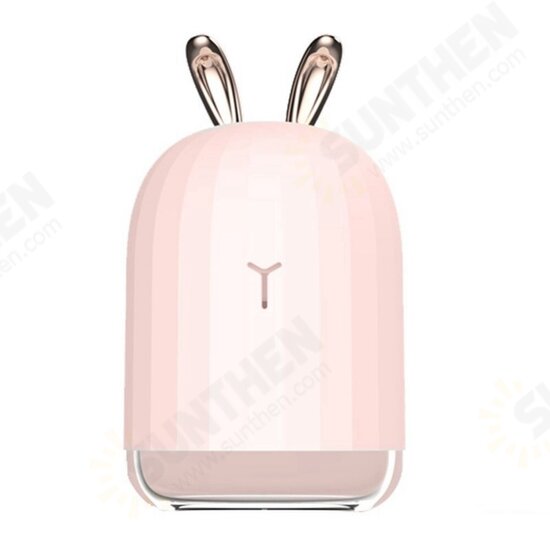 Cute White Deer / Pink Rabbit 220ML Humidifier Air Purifier USB Colorful Light for Home Office Car