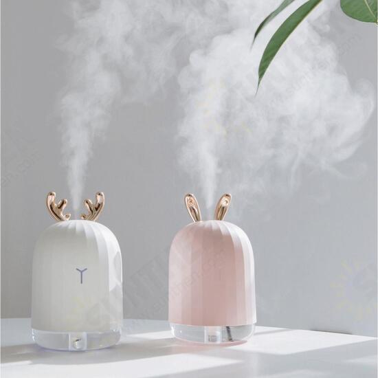 Cute White Deer / Pink Rabbit 220ML Humidifier Air Purifier USB Colorful Light for Home Office Car