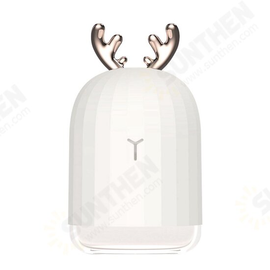 Cute White Deer / Pink Rabbit 220ML Humidifier Air Purifier USB Colorful Light for Home Office Car