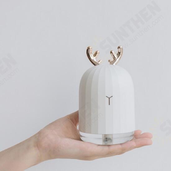 Cute White Deer / Pink Rabbit 220ML Humidifier Air Purifier USB Colorful Light for Home Office Car