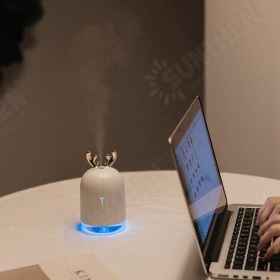 Cute White Deer / Pink Rabbit 220ML Humidifier Air Purifier USB Colorful Light for Home Office Car Cute White Deer / Pink Rabbit 220ML Humidifier Air Purifier USB Colorful Light for Home Office Car