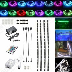 DC12V 4PCS 50CM Waterproof LED Strip Light RGB Outdoor Lamp + 24Keys Remote Control + Power Adapter DC12V 4PCS 50CM Waterproof LED Strip Light RGB Outdoor Lamp + 24Keys Remote Control + Power Adapter