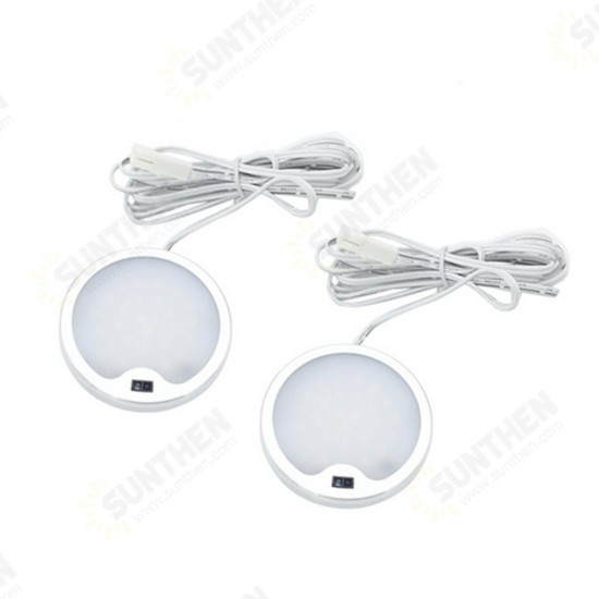 DC12V 5W Round Hand Wave Sensor LED Switch Cabinet Light Aluminum Kitchen Wardrobe Counter Lamp