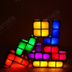 DIY Tetriss Puzzle Light Stackable LED Night Light Constructible Block Desk Lamp 7 Colors Novelty Toy Children' s Gift DIY Tetriss Puzzle Light Stackable LED Night Light Constructible Block Desk Lamp 7 Colors Novelty Toy Children' s Gift
