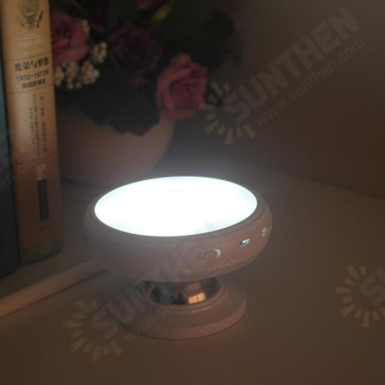 DX-004 360° Rotation Human Body Sensor LED Night Light Magnetic Holder USB Rechargeable Lamp